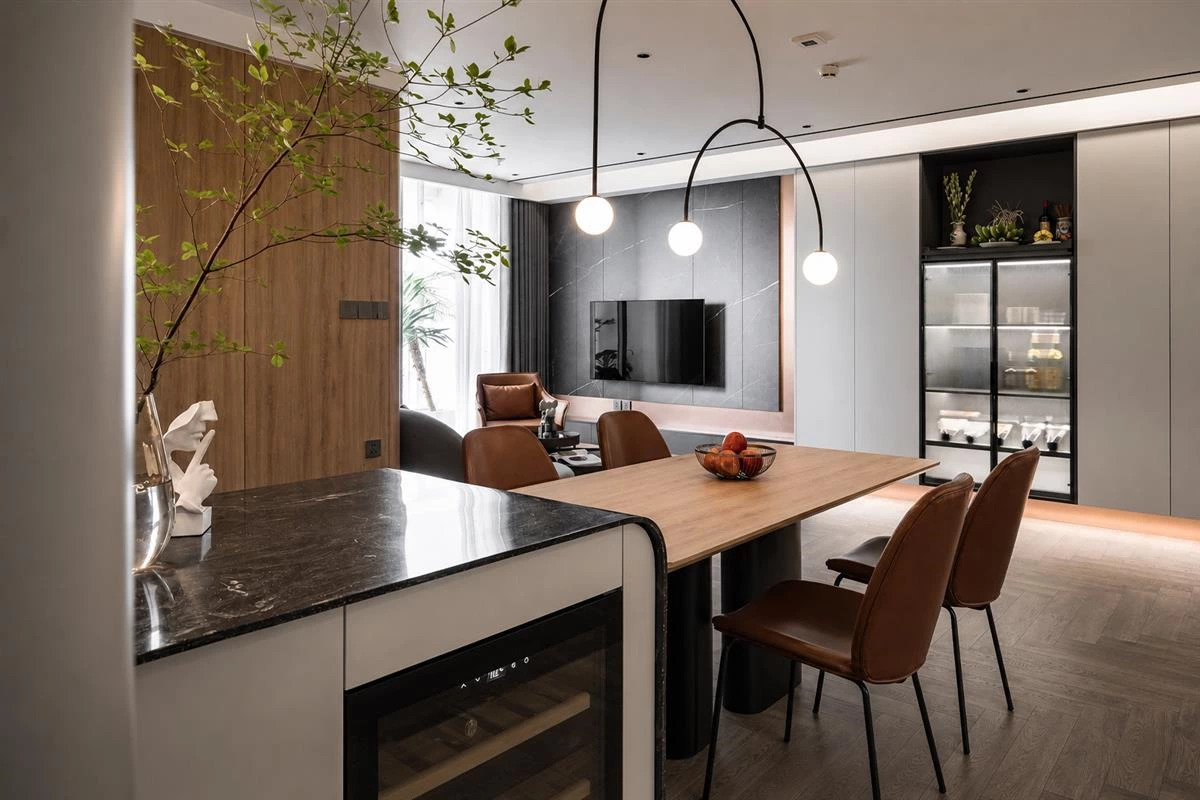 Organized custom home storage in a modern interior