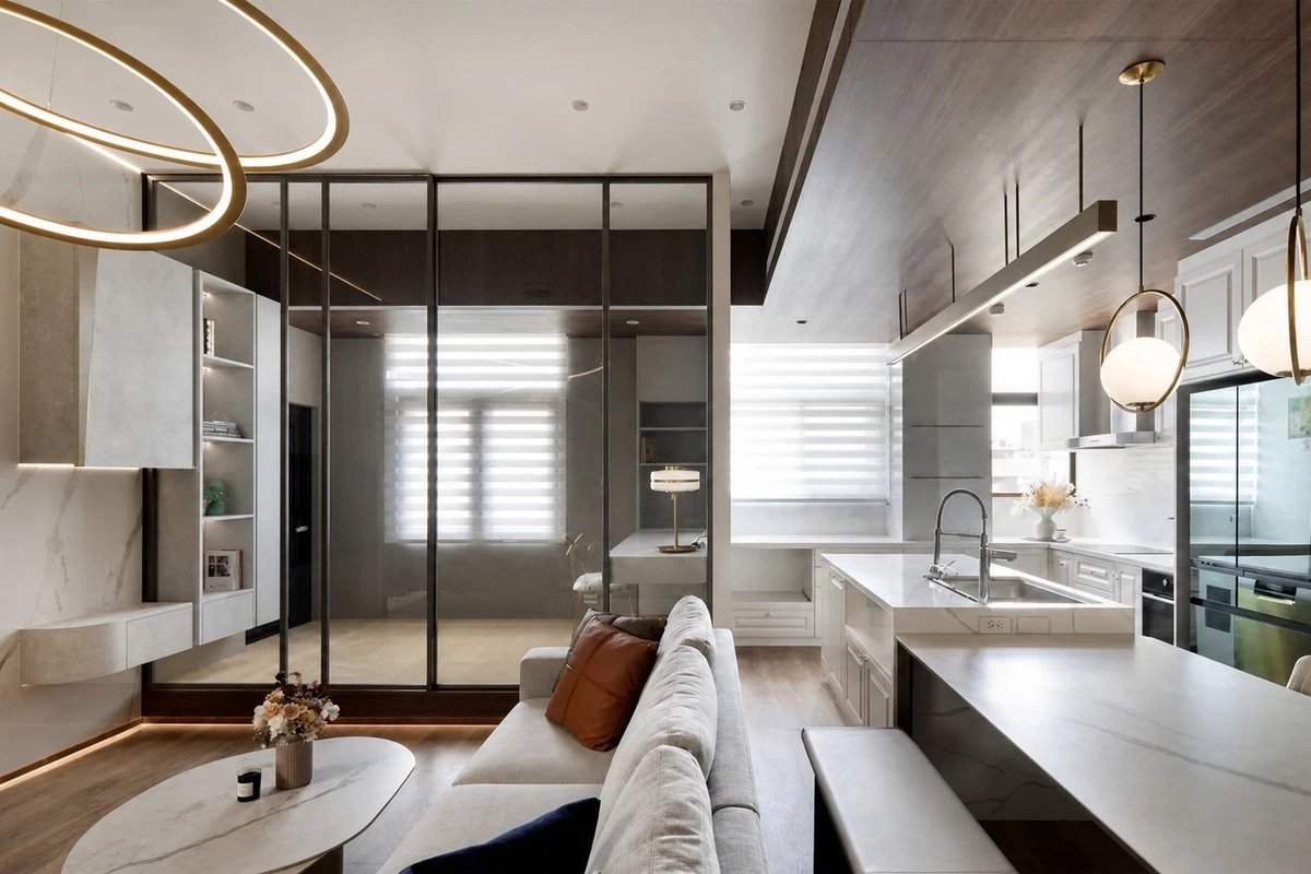 Multifunctional kitchen island with storage and workspace
