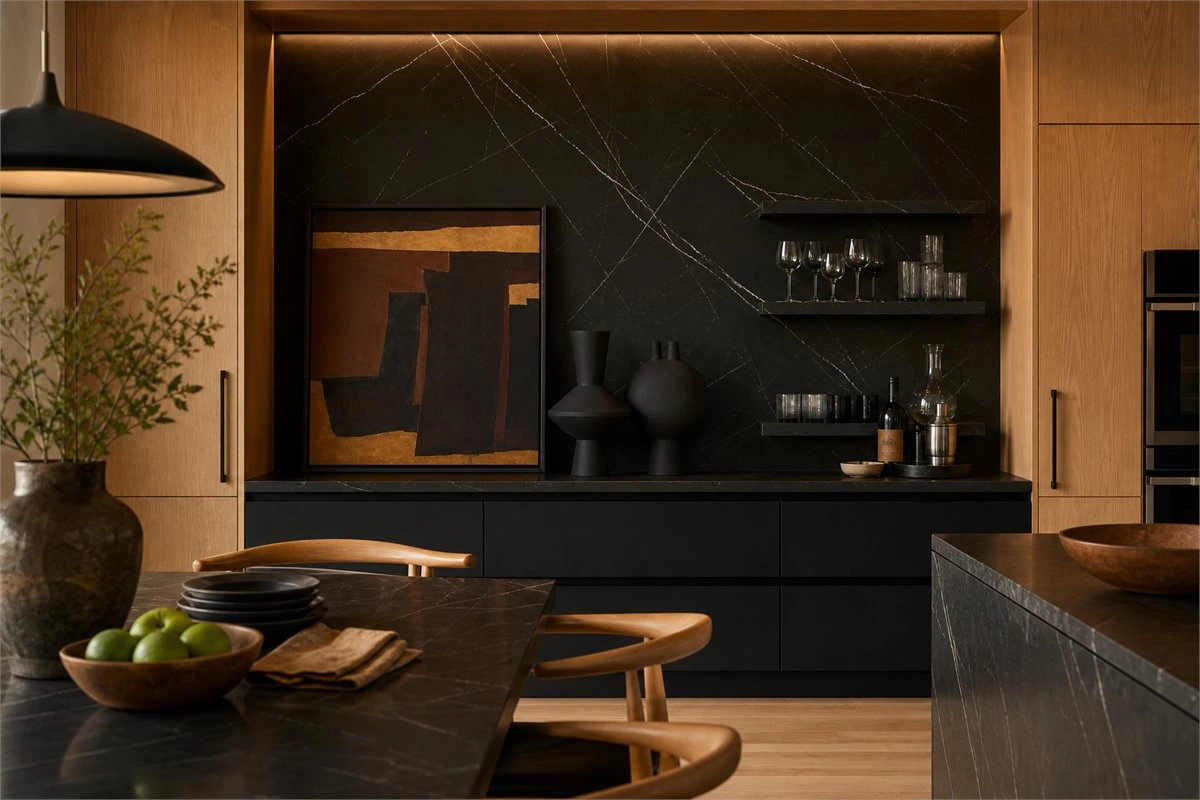 Black cabinet design for a refined modern interior