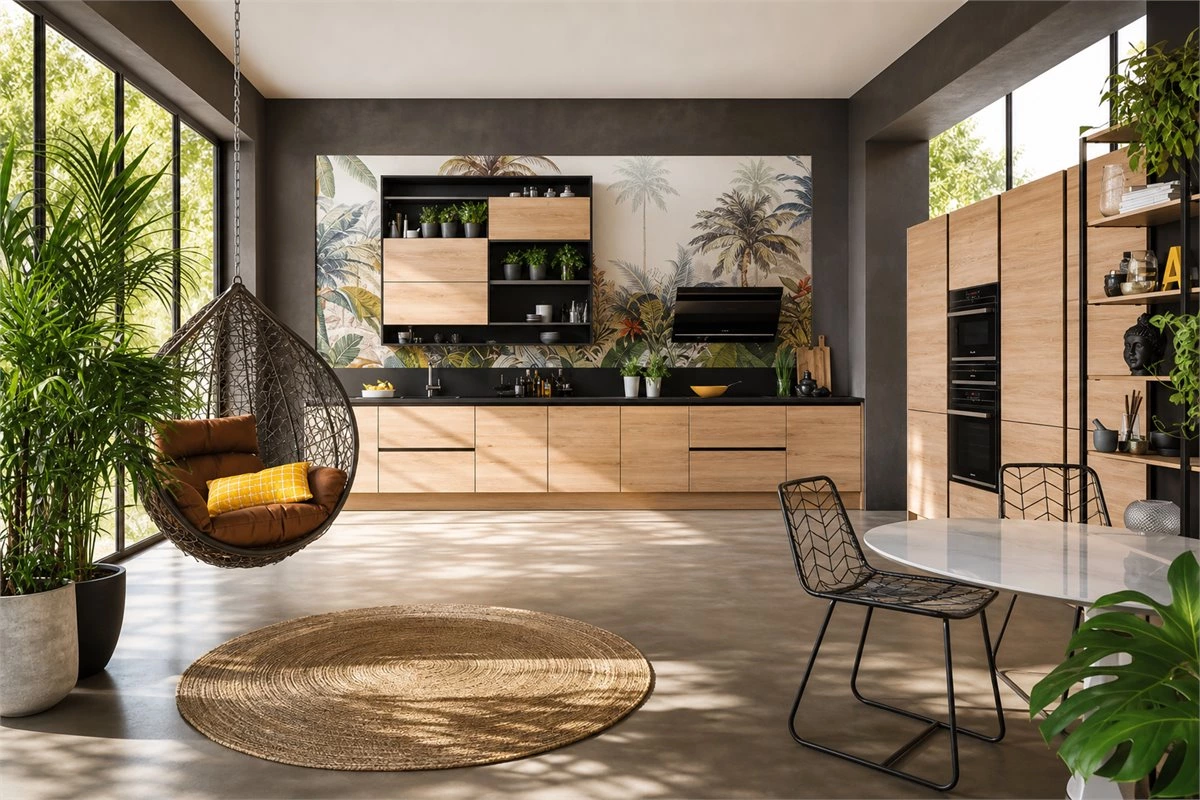 Modern handleless kitchen cabinet doors with a clean minimalist finish