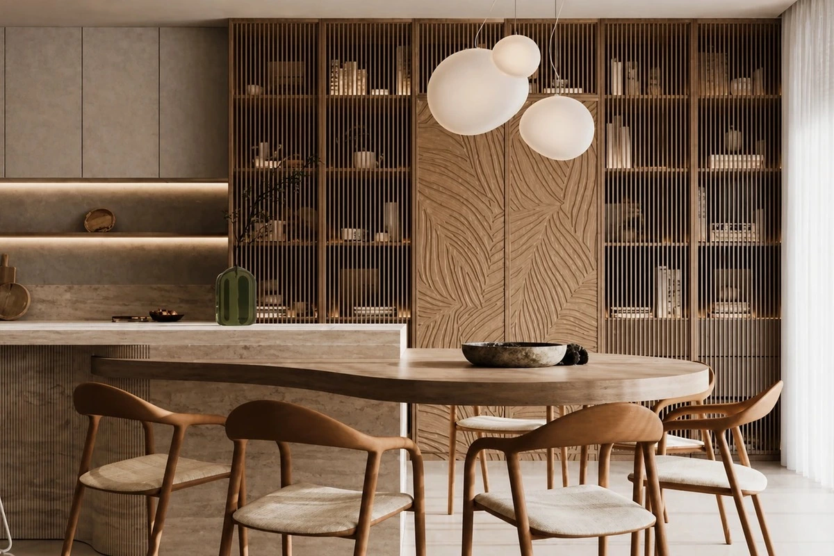 Kitchen island and dining table combo with a lower seating surface