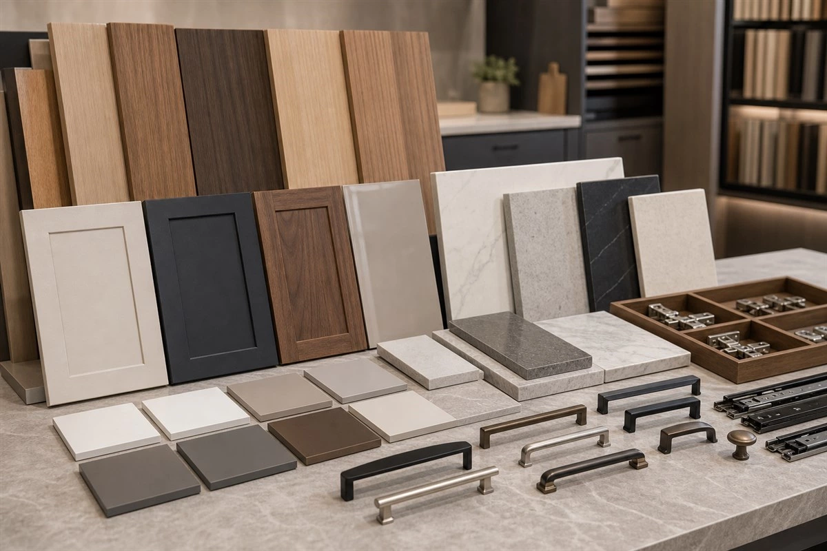 custom cabinetry materials finishes and hardware specification for builder cabinet projects