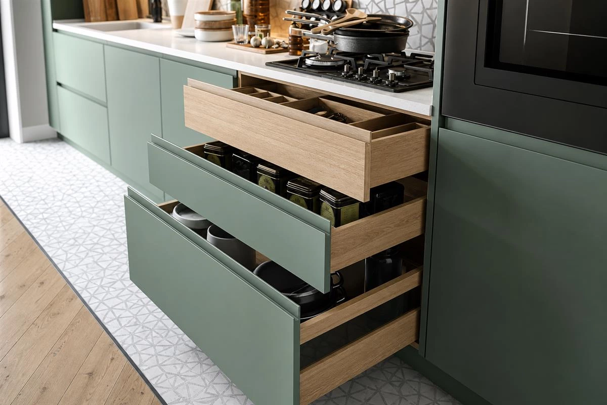 Custom drawer storage for organized home essentials