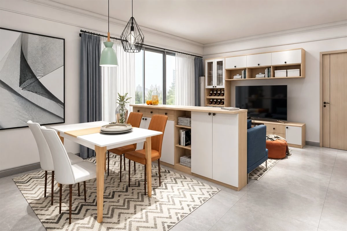 Dining sideboard room divider design Divider dining sideboard design for separating an open-plan room