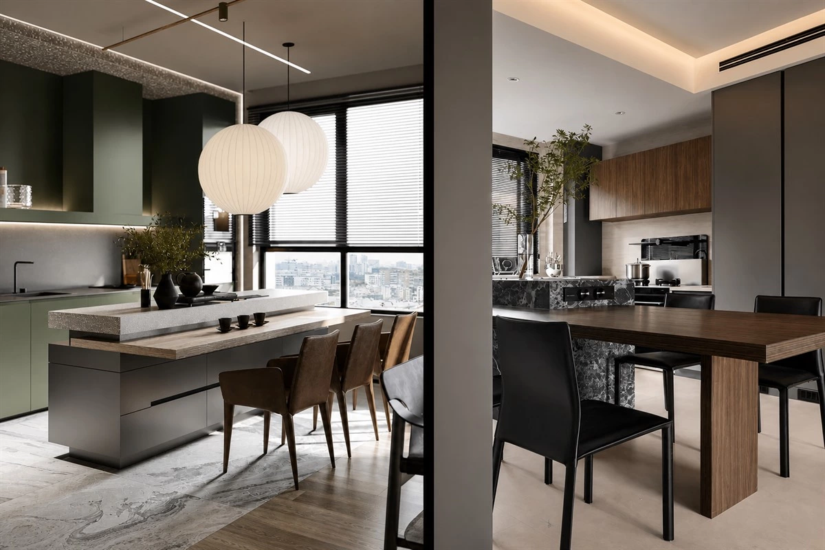 Kitchen island with bar seating for dining work and socializing