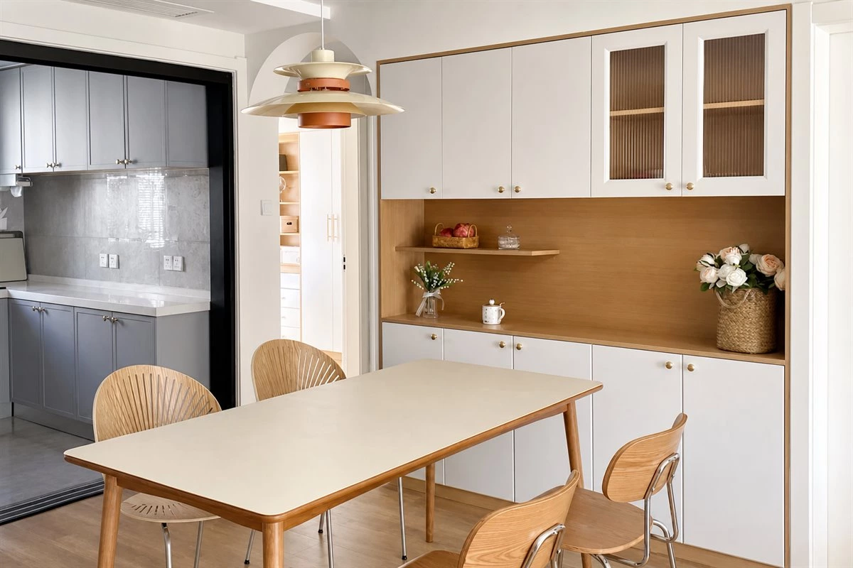 Practical kitchen sideboard for daily snacks and dining accessories