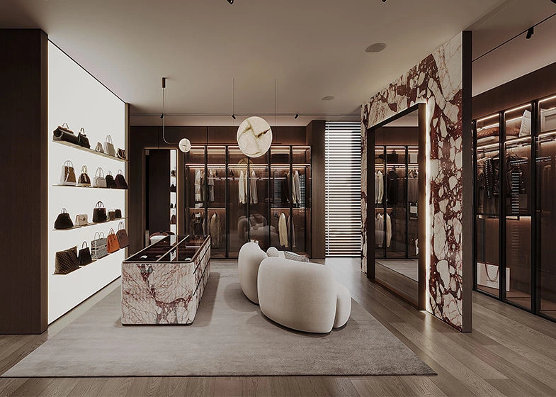 Luxury Stone Closet | High-End Custom Walk-In Closet Series