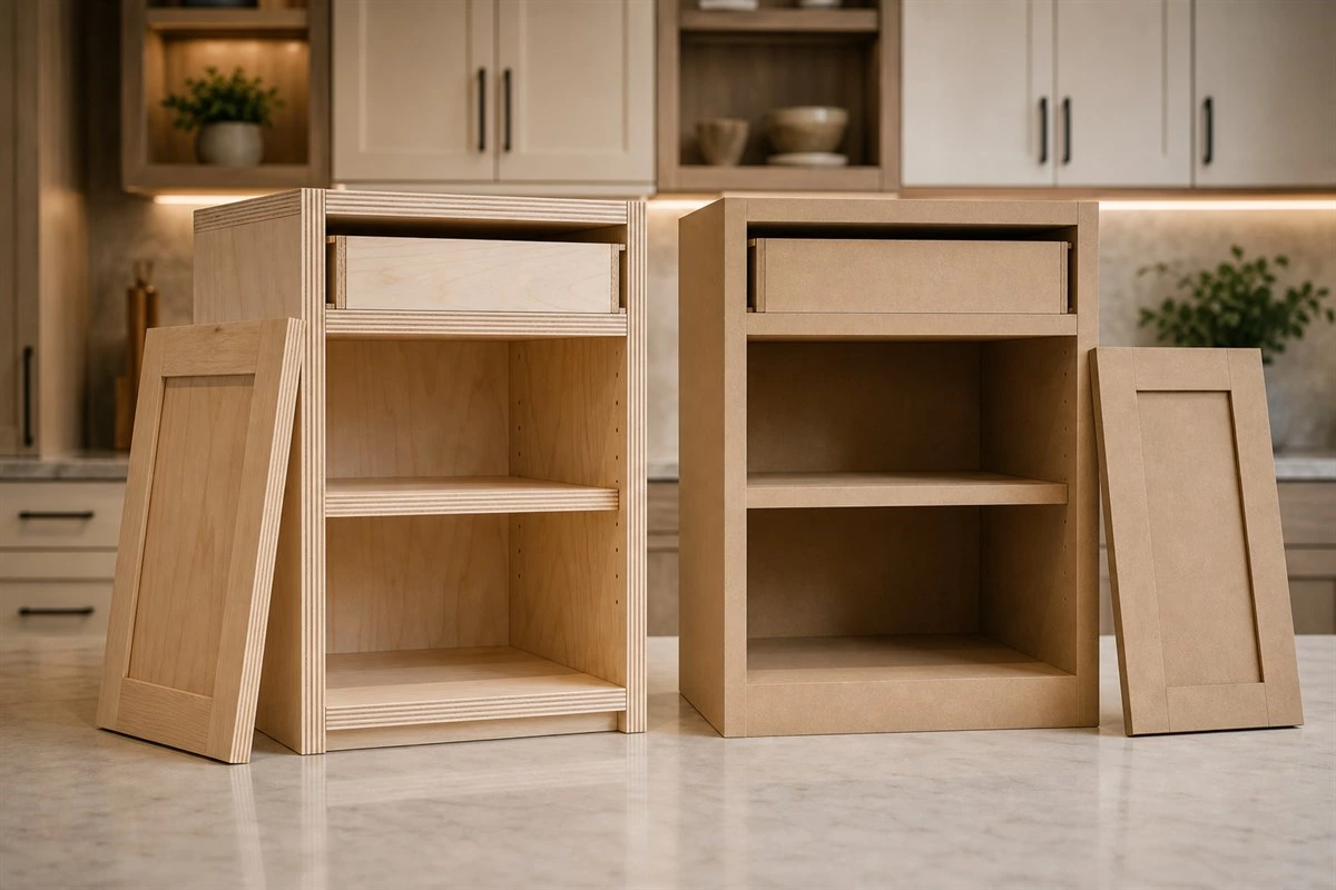 MDF vs plywood cabinets quick comparison for cabinet boxes doors and shelves