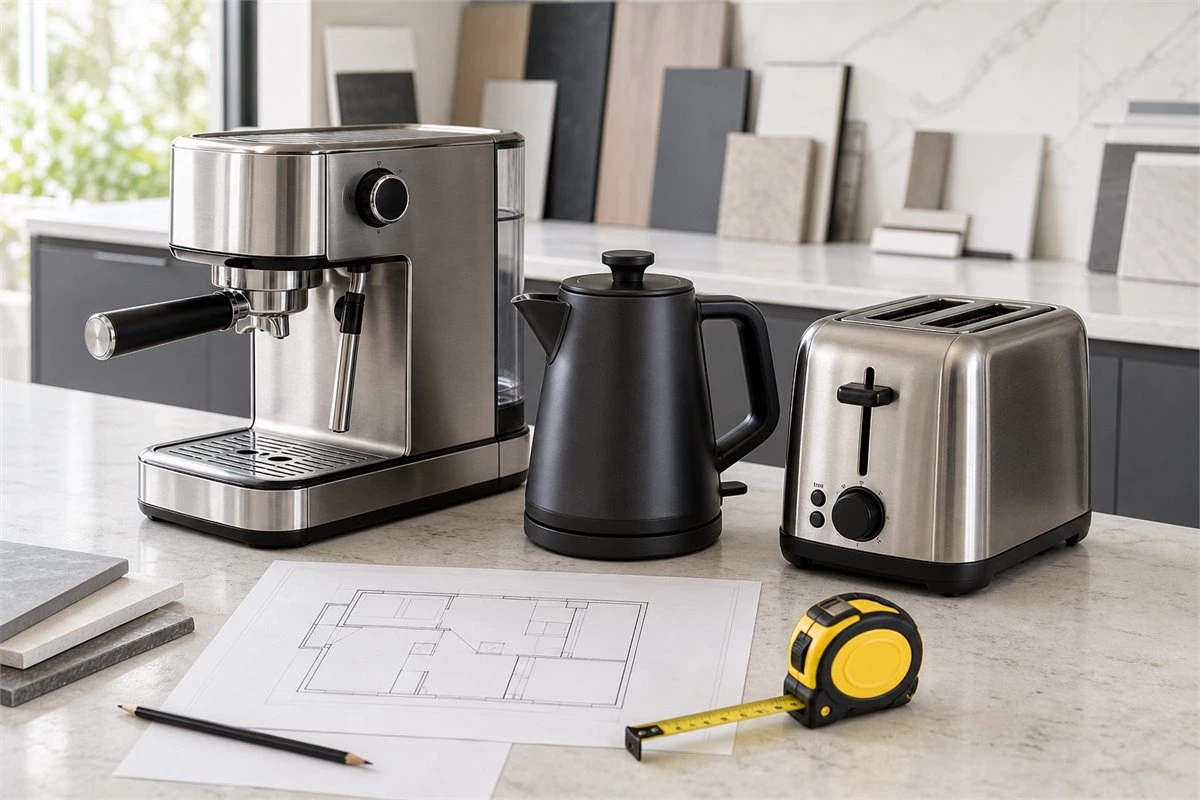 Measuring appliances before planning a kitchen appliance garage