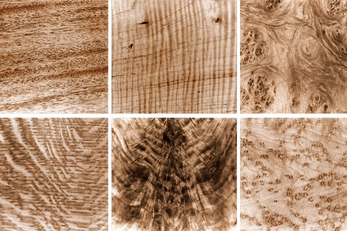 Wood cutting surface and grain pattern comparison for furniture selection