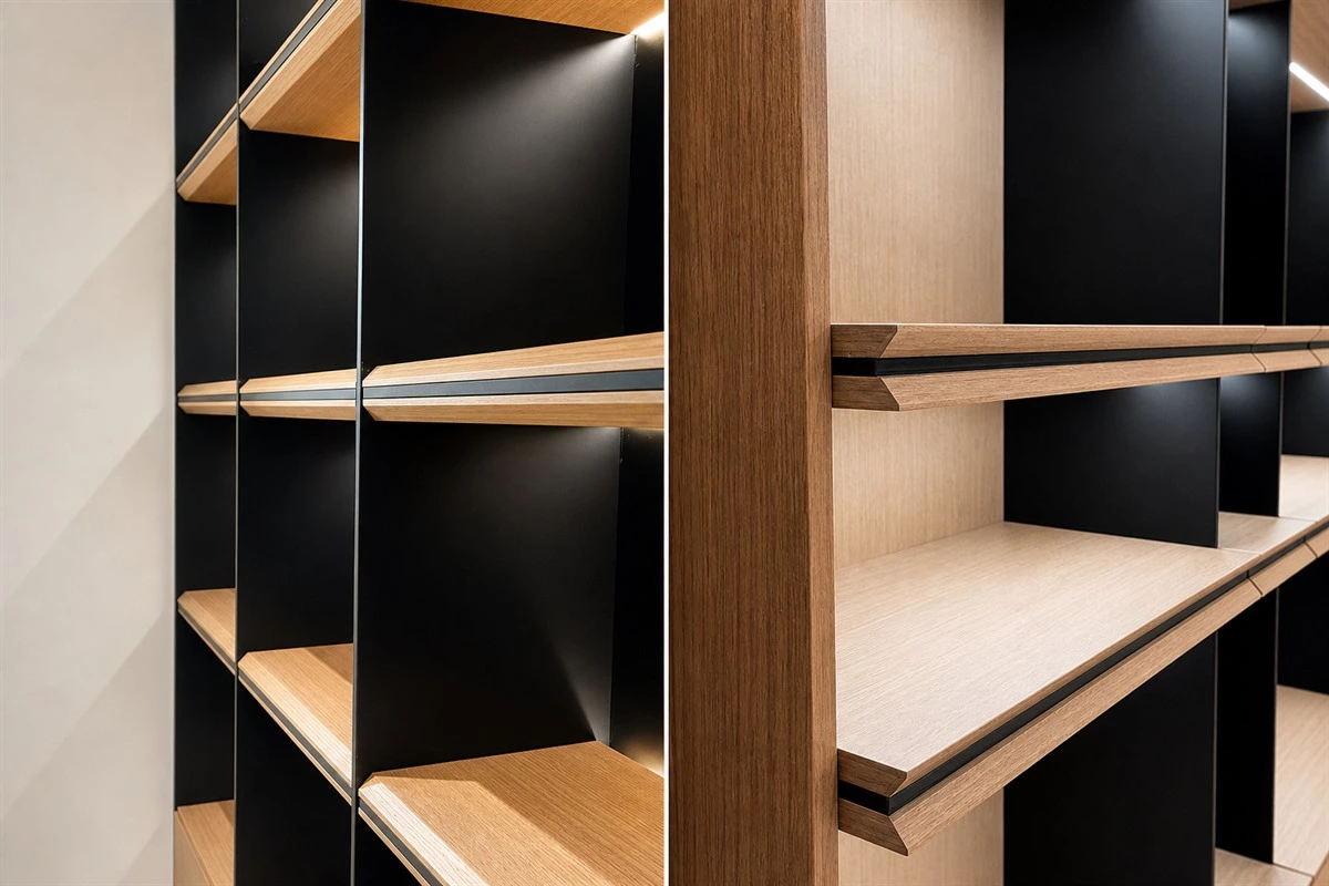 18 millimeter kitchen cabinet board with a 45 degree bevel