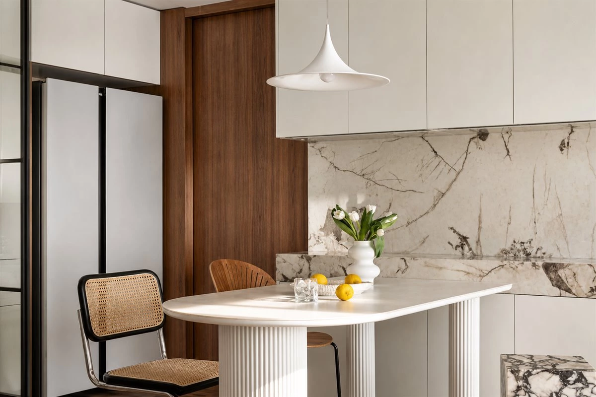Base and wall cabinet dining sideboard for a small apartment