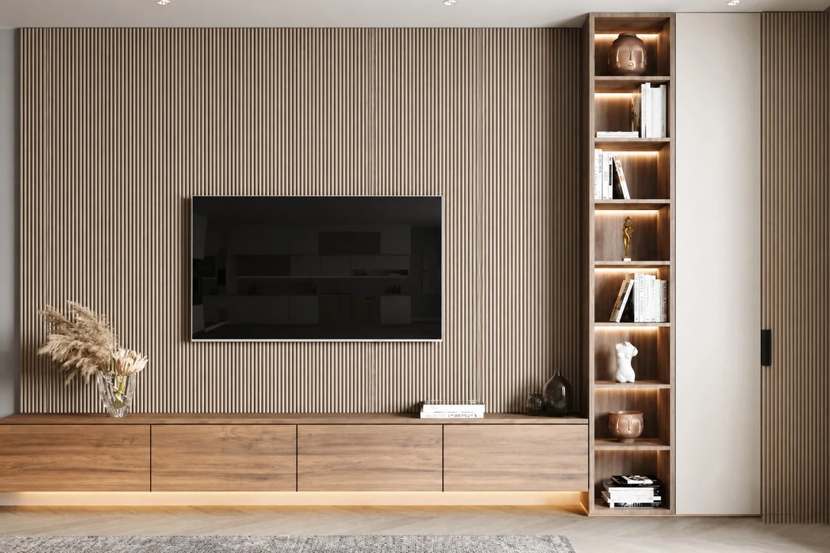 Fluted wall panels for a modern feature wall