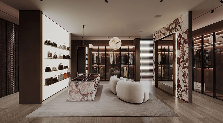 Luxury Stone Closet | High-End Custom Walk-In Closet Series