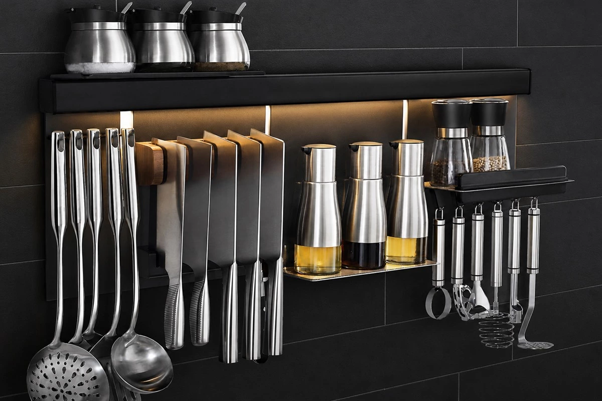 Smart kitchen technology with touchless fixtures and integrated lighting