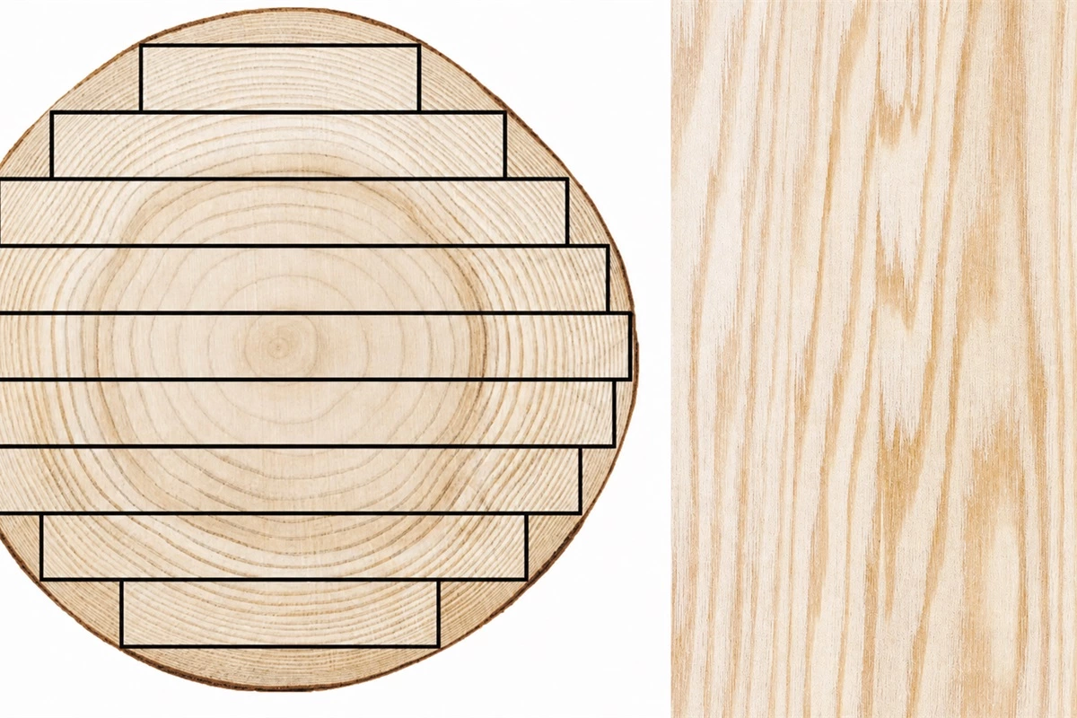 Vertical grain cut used for wood cabinet and furniture surfaces