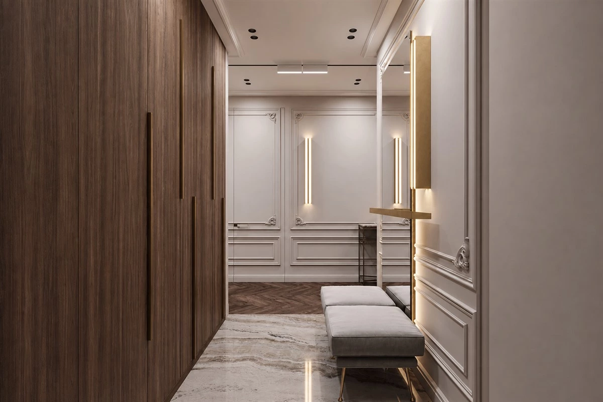 Wainscoting wall panel design with decorative trim