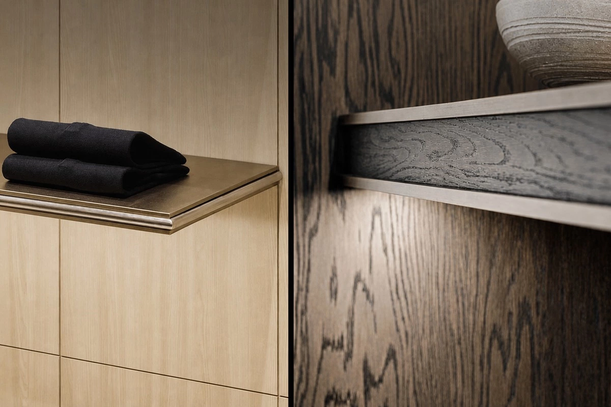Sandwich ABA structure used in high-end cabinet shelving and display design