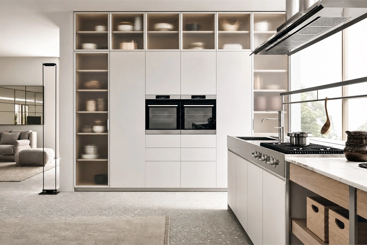 Smart appliances and integrated technology in a modern kitchen