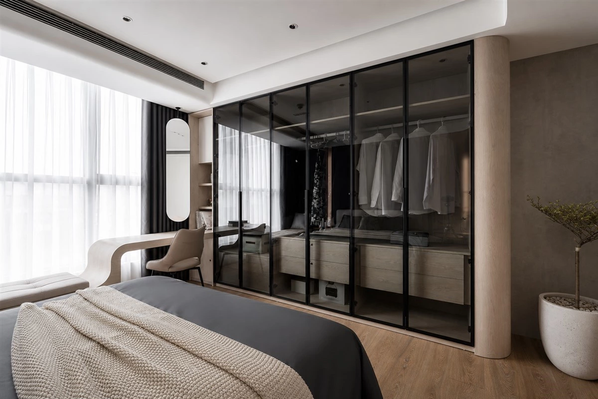 Curved corners in a custom interior design