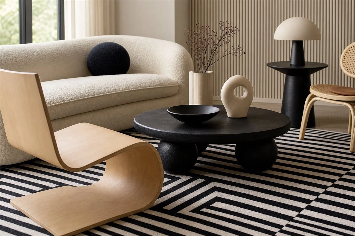 Geometric elements and modern home decor details