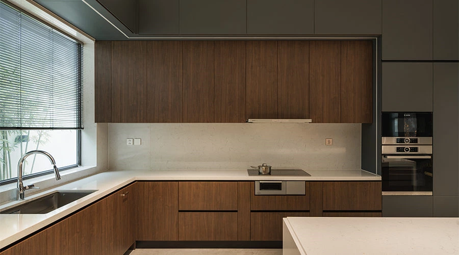 Illuminated Stone Kitchen | A Warm Modern Luxury Space