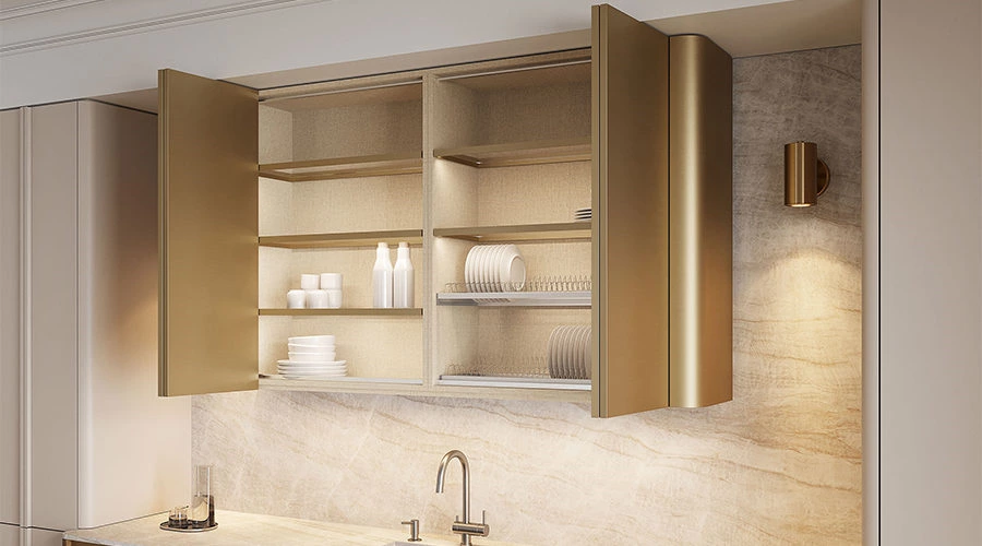 Pocket Door Bar Cabinet | Minimalist Luxury Kitchen Design
