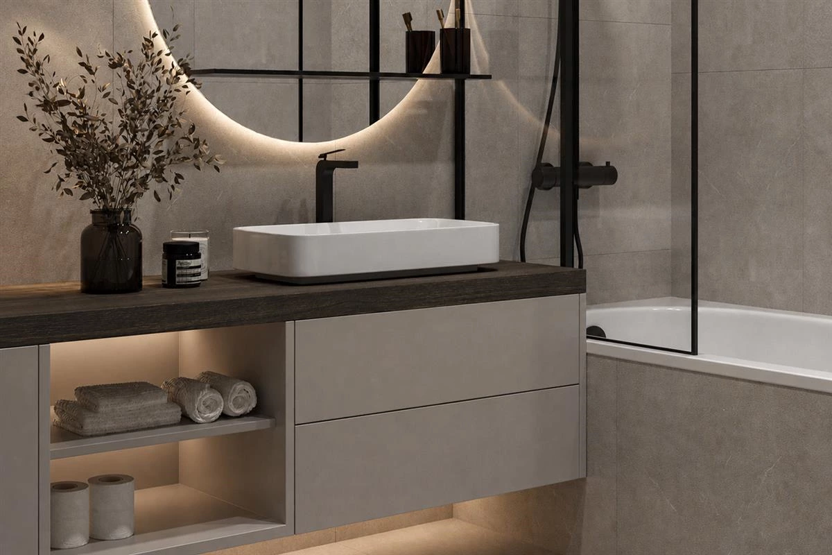 Ventilated bathroom linen storage cabinet