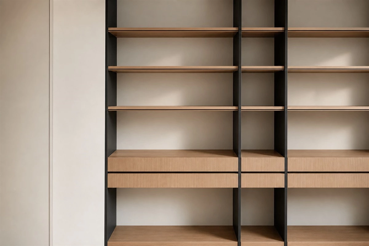 ABA sandwich layered bookcase design