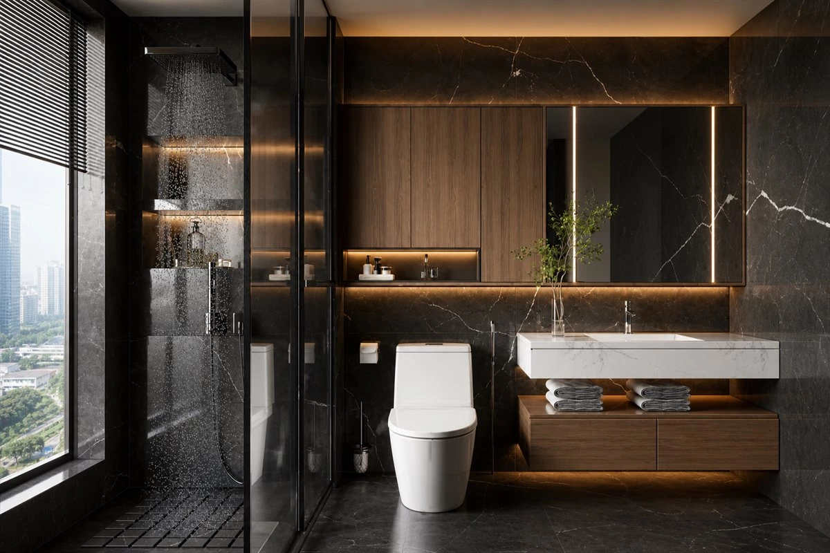 Bathroom wall cabinet and mirror cabinet for moisture-resistant storage