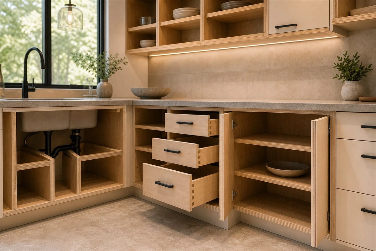 best uses for plywood cabinet boxes shelves drawers and sink bases