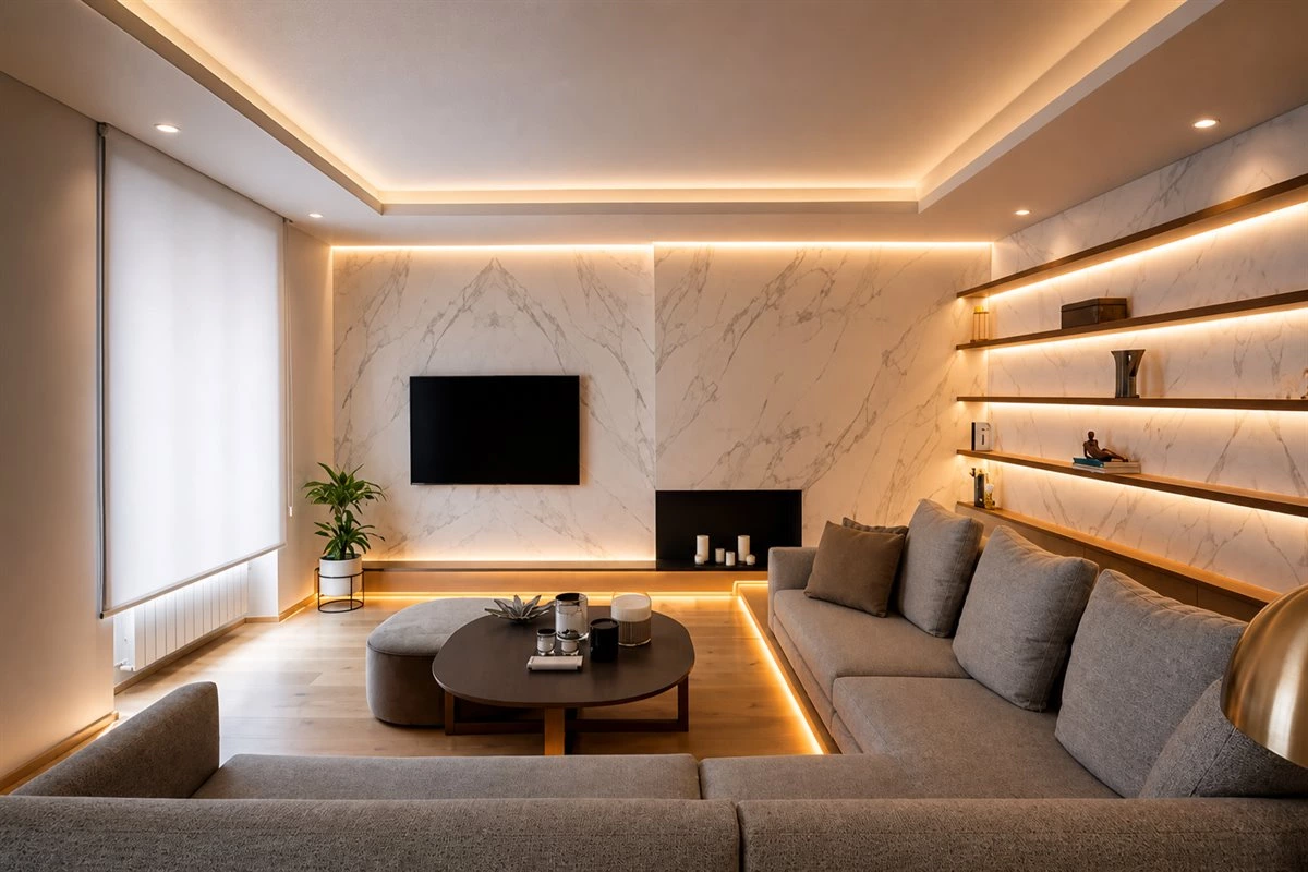 Invisible Lighting Design Concealed recessed lighting design for a modern home interior