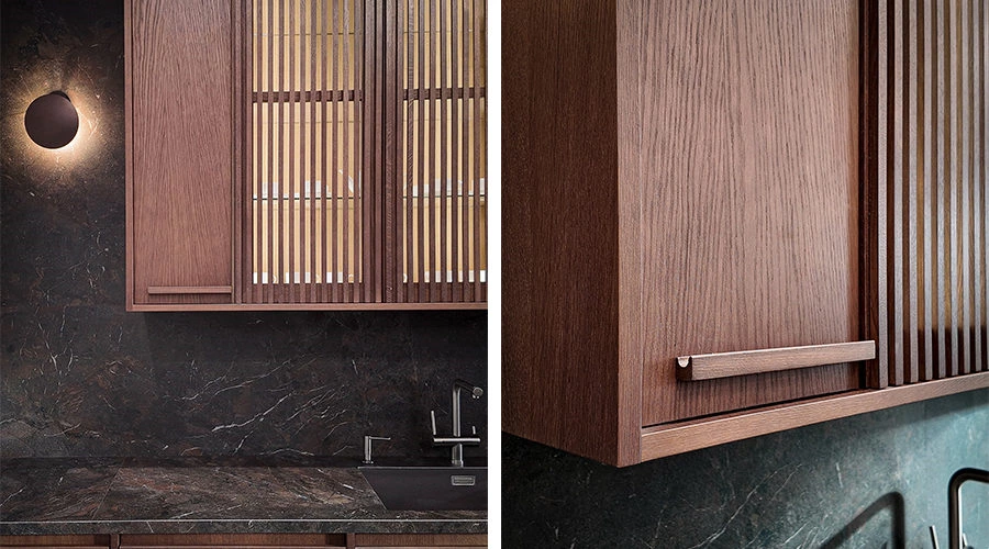 Walnut White Kitchen | Clean Lines and Warm Materials