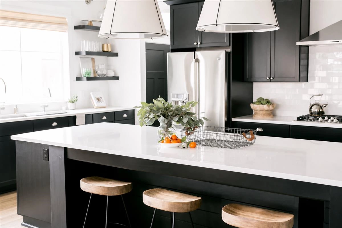 Black and white kitchen cabinet color palette