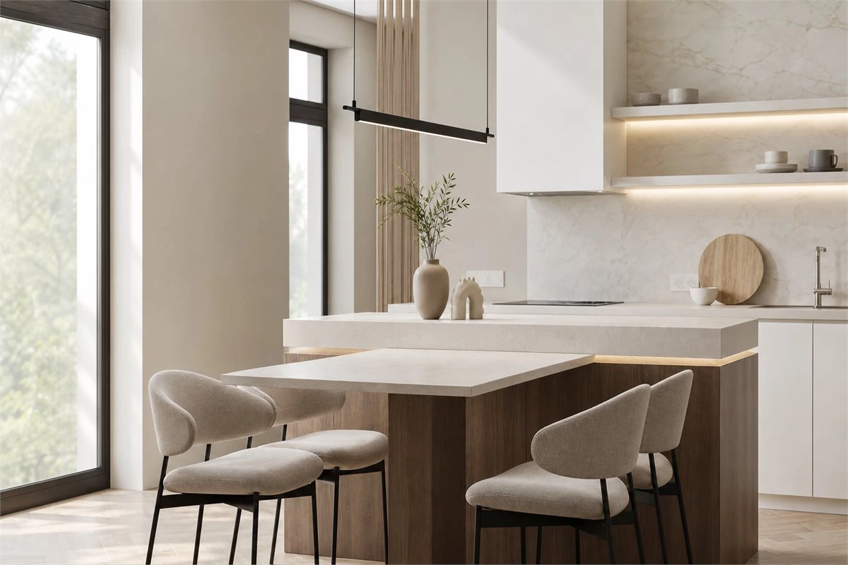 Peninsula Kitchen Island for Small Kitchens Peninsula kitchen island extending from cabinetry in a small kitchen