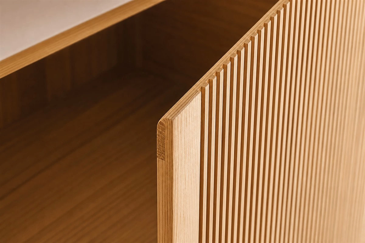 Precision groove dimension detail for custom wood panels