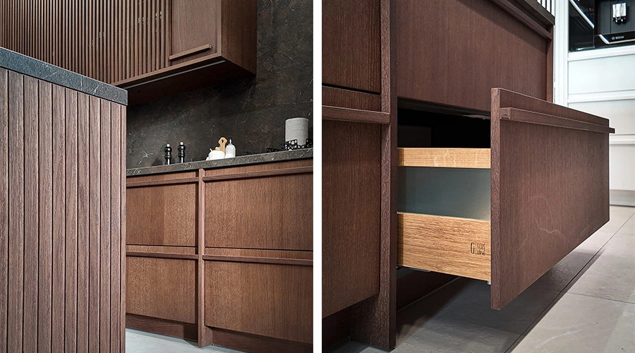 Walnut White Kitchen | Clean Lines and Warm Materials