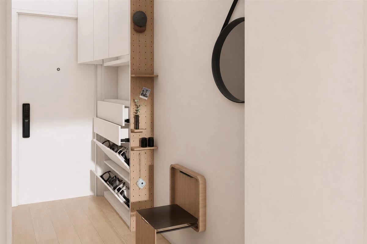 Cabinet storage accessories with shelf risers and drawer organizers