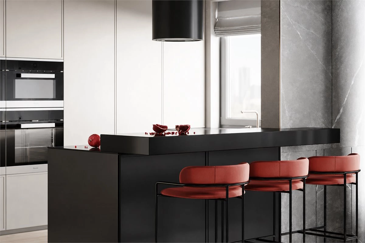 Custom Peninsula Kitchen Island Custom peninsula kitchen island with added worktop space