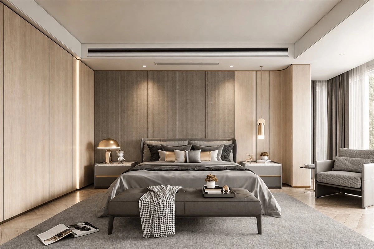 Mixed material wall panel assembly with stone metal and lighting