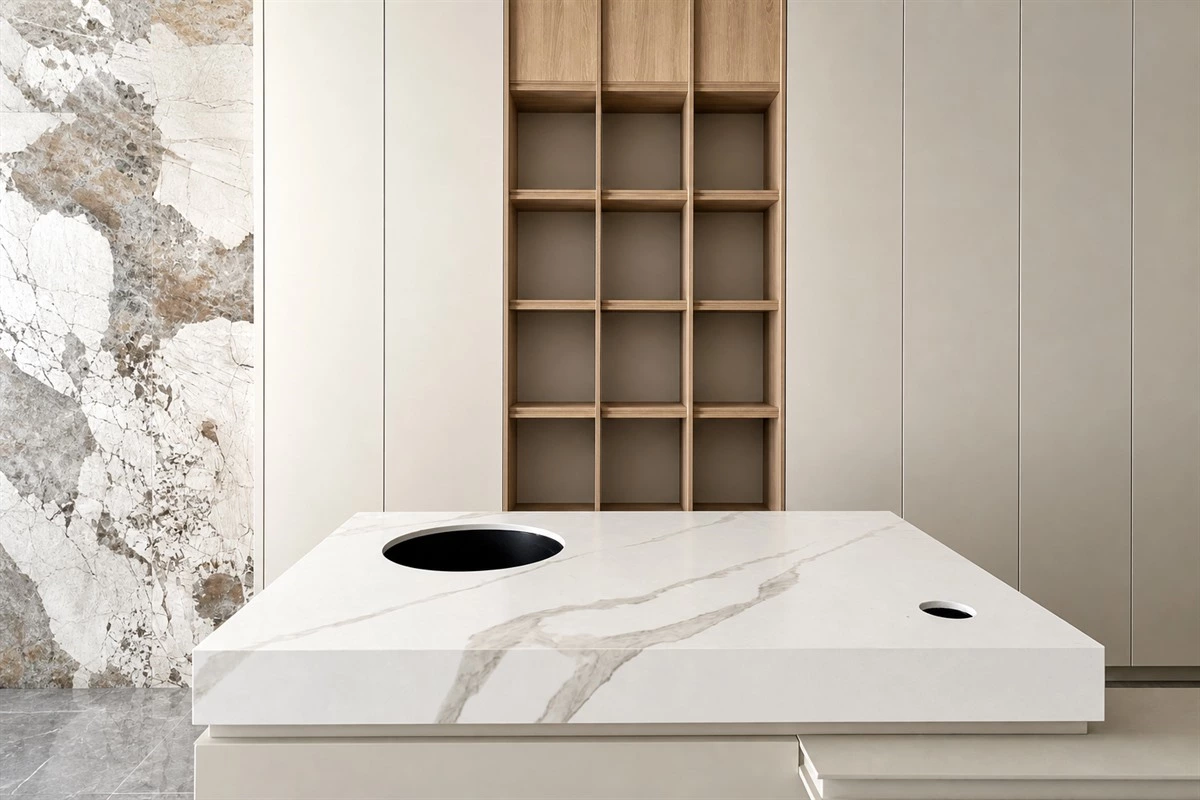 ABA sandwich craftsmanship on a custom sideboard