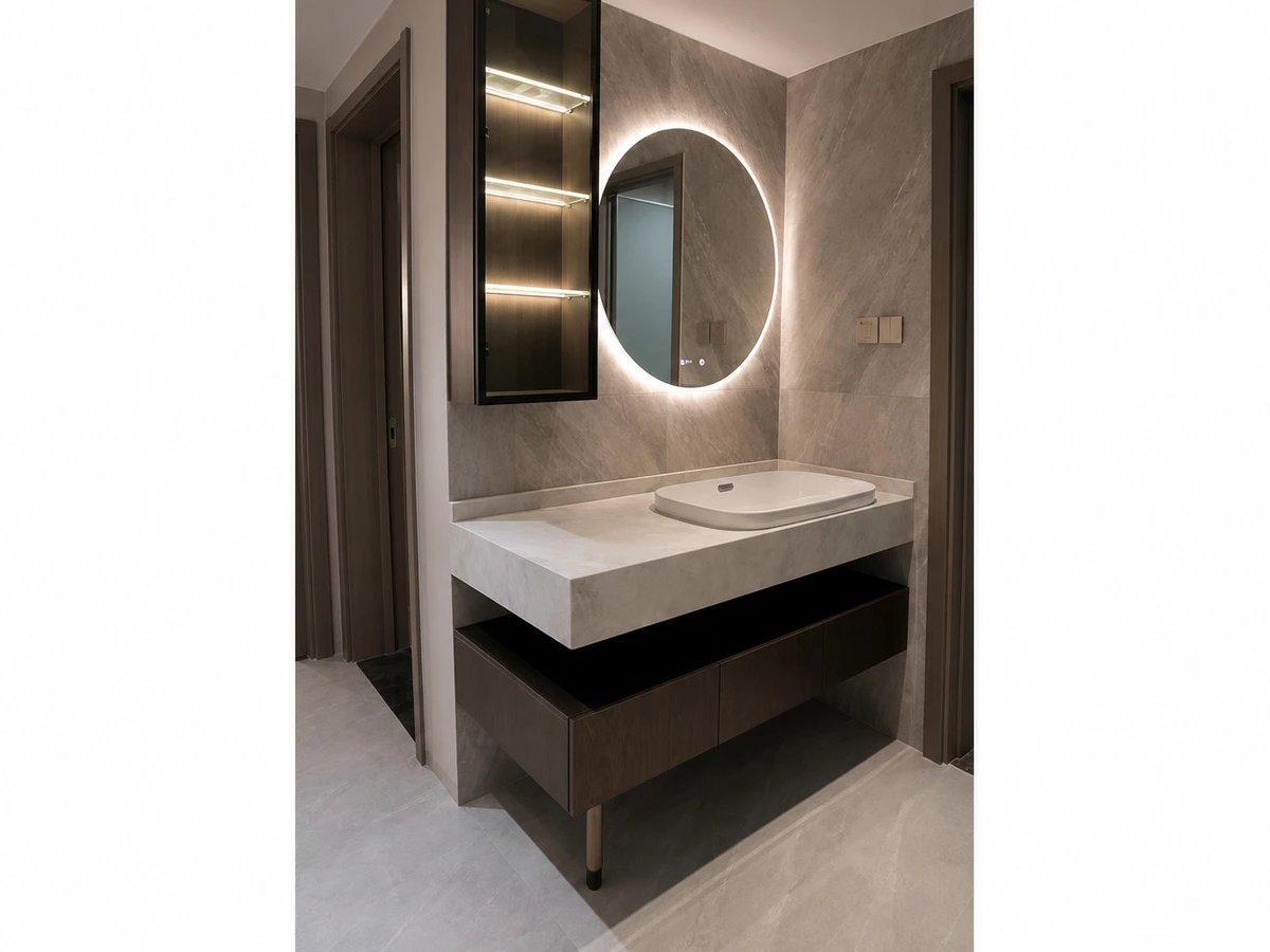 Custom bathroom vanity for the Shenzhen apartment whole-home project