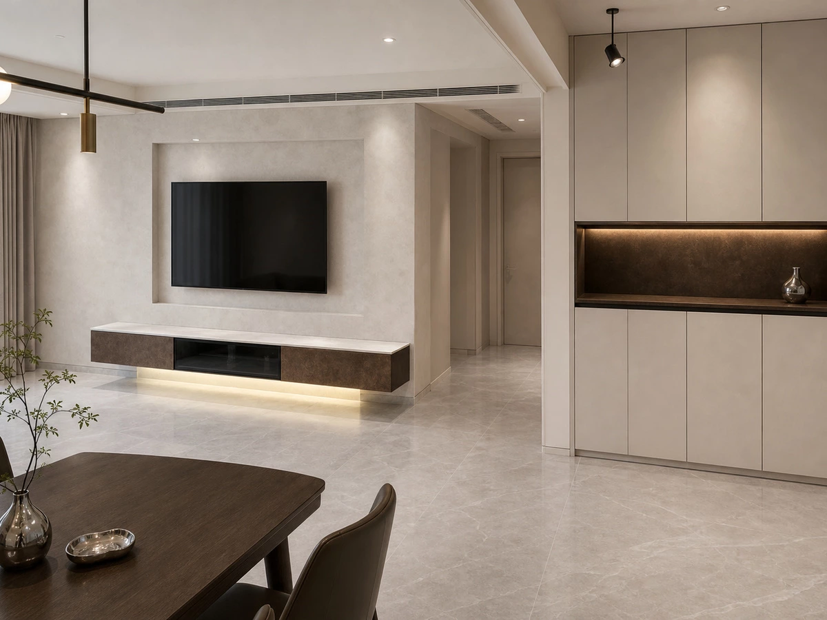 Apartment cabinet manufacturer project with coordinated whole-home cabinetry in Shenzhen