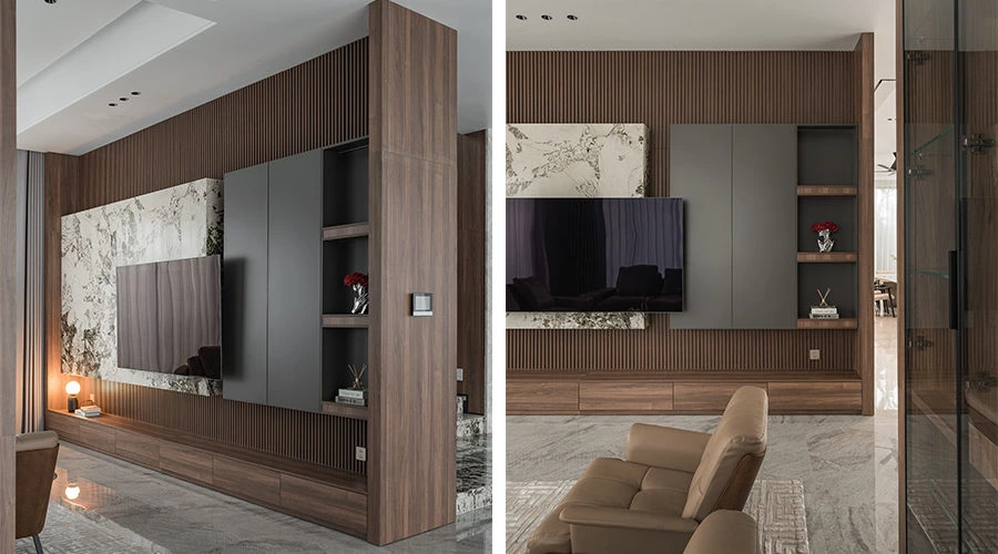 Symmetrical Living Room: Soft Balance