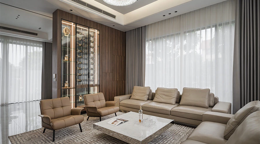 Symmetrical Living Room: Soft Balance