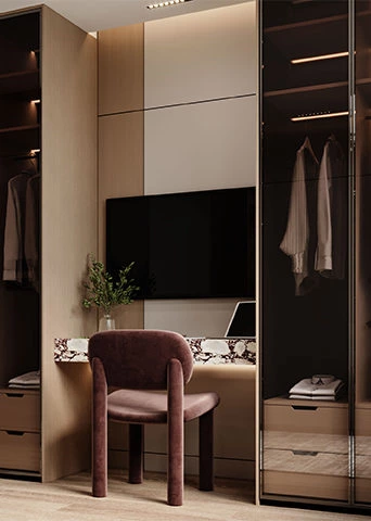 Bulgari Red Accent Girls' Bedroom Design