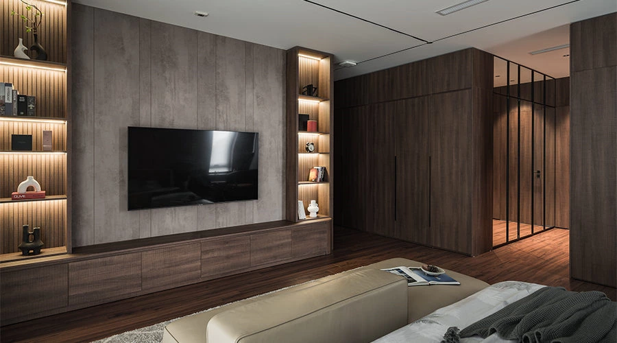 Walnut Master Bedroom Design | A Calm and Comfortable Retreat with Warm Wood Tones