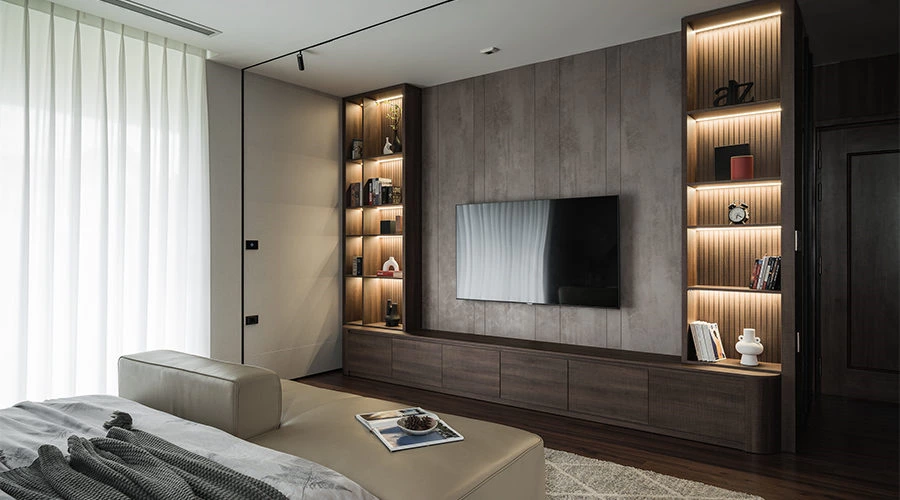 Walnut Master Bedroom Design | A Calm and Comfortable Retreat with Warm Wood Tones