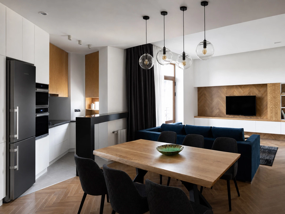 White wood kitchen cabinets in a Singapore private apartment