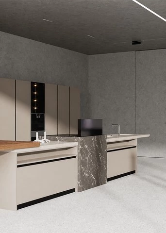 Glass Island Kitchen Cabinets